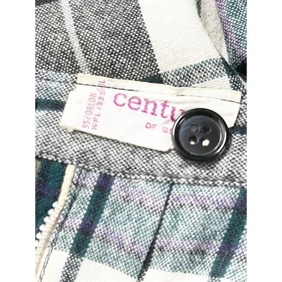 1960's Century Of Boston Tartan Plaid Below the Knee Pleated Wool Skirt - Picture 6 of 6